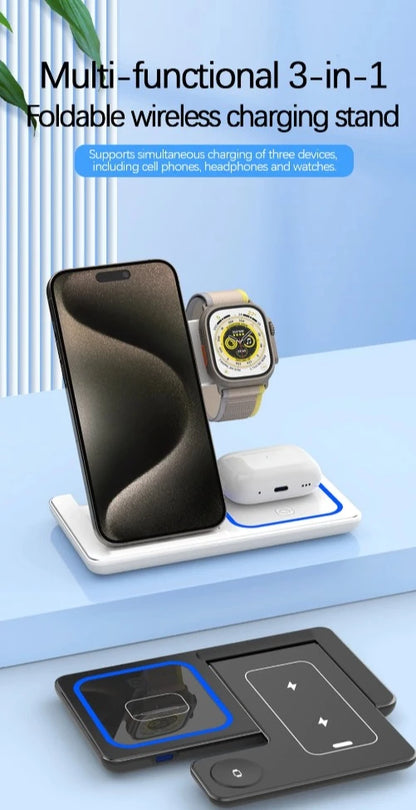 LED 3 in 1 wireless charging station