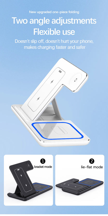 LED 3 in 1 wireless charging station