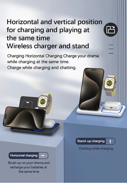 LED 3 in 1 wireless charging station